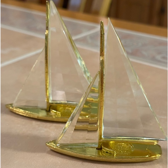 Other - TWO Glass & Metal Sailboats